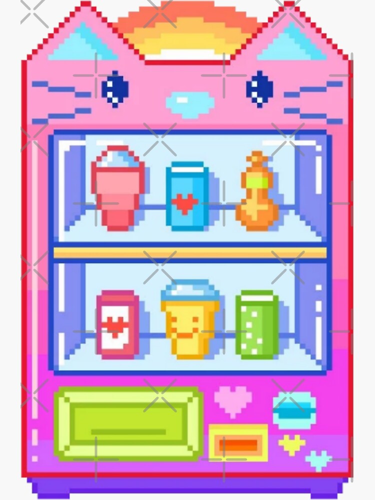 "Vending machine kawaii pixel art" Sticker by Sabri-alba | Redbubble