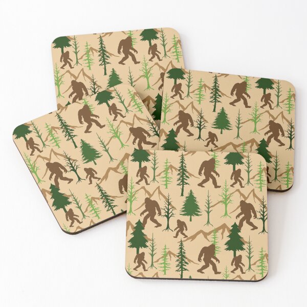 Item preview, Bigfoot Hiding in Forest Trees Pattern designed and sold by HotHibiscus.