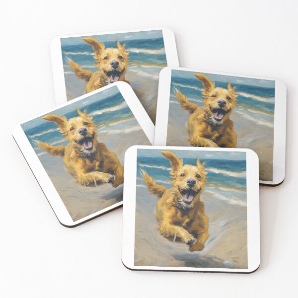 Item preview, "Joyful Beach Dog" designed and sold by Artisticanvas.