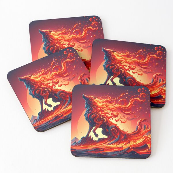 Item preview, Graceful Fire Lava Wolf , Ai Generated Art  designed and sold by ACC .