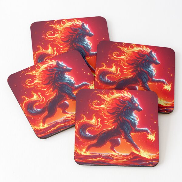 Item preview, Graceful Fire Lava Wolf , Ai Generated Art  designed and sold by ACC .