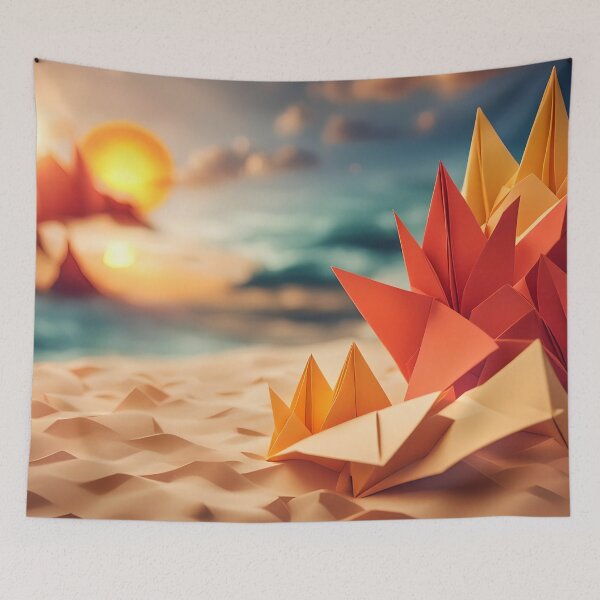 Item preview, Original Art - Golden Horizons: Sunset Serenity by the Sea designed and sold by ArtfulFolds.