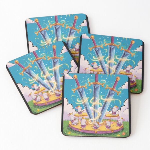 Item preview, Tarot Card - Three of Swords. mouse theme, mouse lover, cute mouse designed and sold by ZodiacWonders.