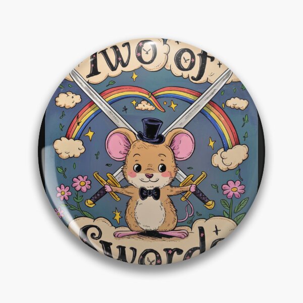 Item preview, Tarot Card - Two of Swords. mouse theme, mouse lover, cute mouse designed and sold by ZodiacWonders.