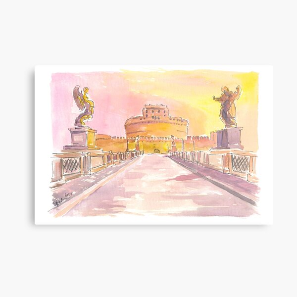 Item preview, Castel Sant'Angelo with Aelian Bridge and Sunrise over Rome designed and sold by artshop77.
