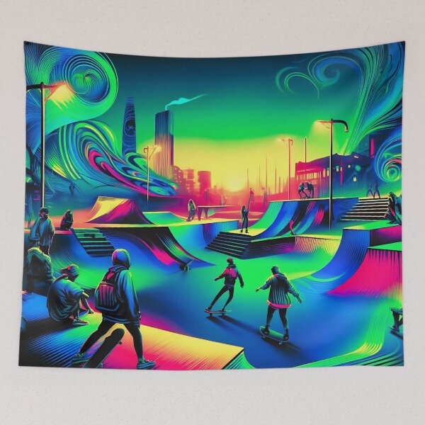 Item preview, Cyberpunk Skatepark Neon uv reactive Nights designed and sold by Taans-Creation.