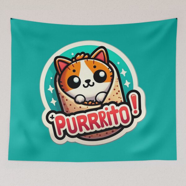 Item preview, Super Cute, Adorable, Irresistible Burrito Purrito Cat | Mexican Food Mexico Cancun Tijuana designed and sold by SimpleCosyLifee.