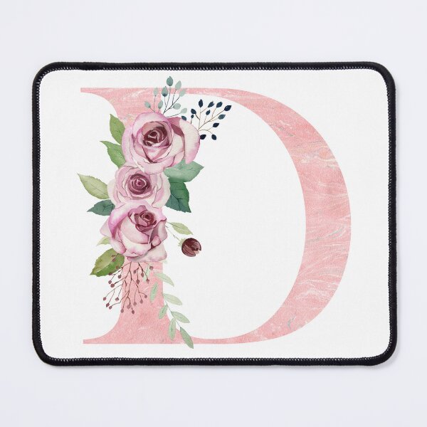 Artikelvorschau, Letter D with watercolor pink roses.  entworfen und verkauft von tapilipa.
