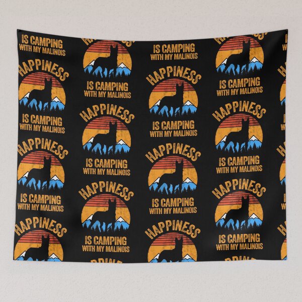 Item preview, Vintage Happiness Is Camping With My Belgian Malinois designed and sold by Guarddogdrive.