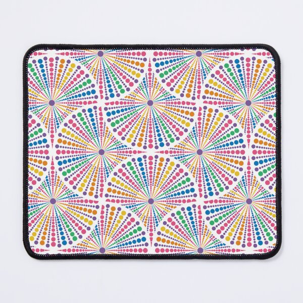 Item preview, Maximalist Rainbow Sea Urchin Dot Mandala Art Deco Fans designed and sold by Triplicate Limited.