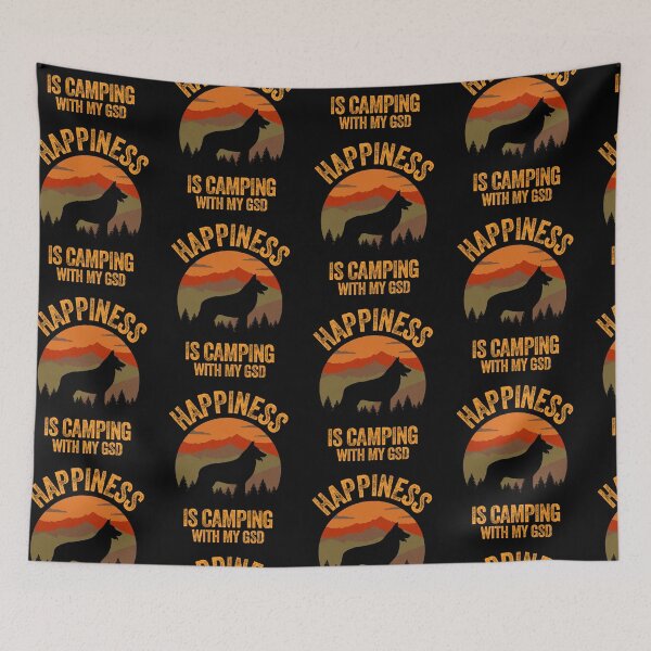 Item preview, Vintage Country Happiness Is Camping With My GSD designed and sold by Guarddogdrive.