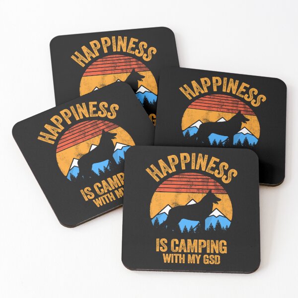 Item preview, Retro Distressed Happiness Is Camping With My GSD designed and sold by Guarddogdrive.