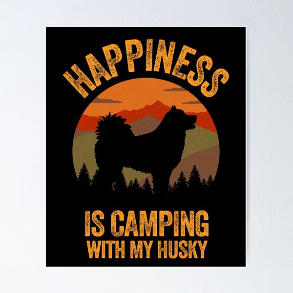 Item preview, Vintage Country Happiness Is Camping With My Husky designed and sold by Guarddogdrive.