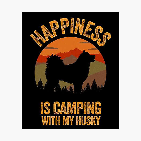 Item preview, Vintage Country Happiness Is Camping With My Husky designed and sold by Guarddogdrive.