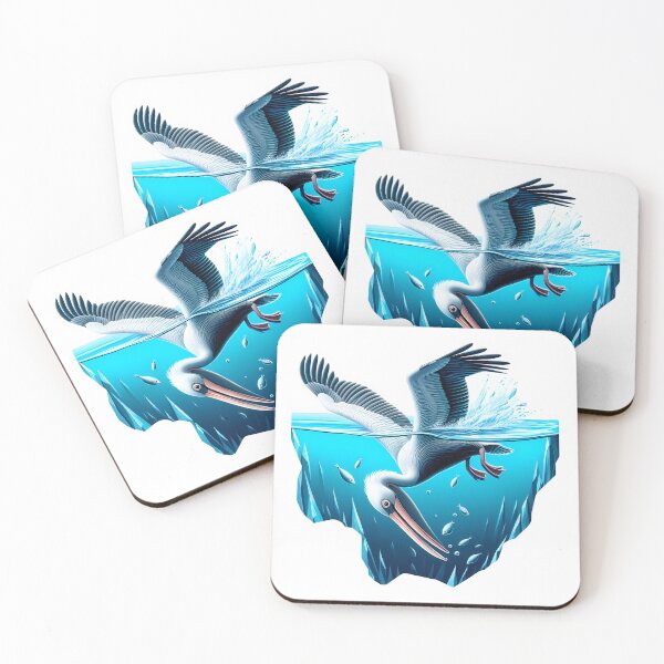Item preview, Pelican diving into crystal-clear waters, hunting for fish beneath the surface. designed and sold by creativekrish.