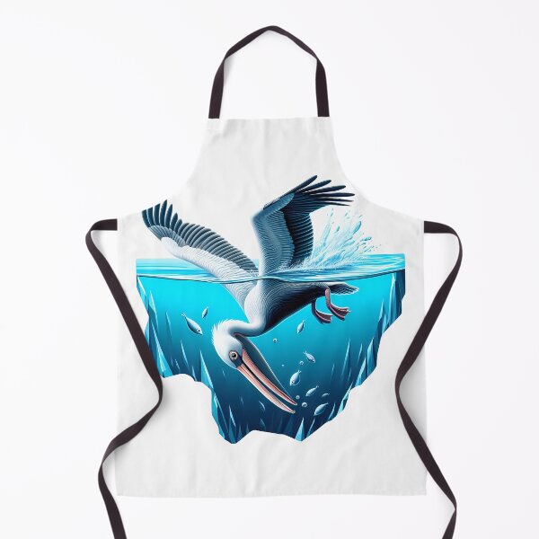 Artikelvorschau, Ein Pelikan taucht in kristallklares Wasser und jagt unter der Oberfläche nach Fischen. entworfen und verkauft von creativekrish.