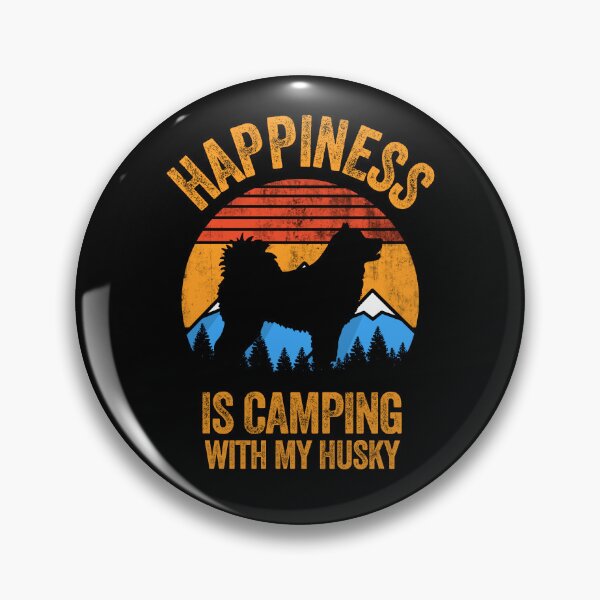 Item preview, Vintage Distressed Happiness Is Camping With My Husky designed and sold by Guarddogdrive.