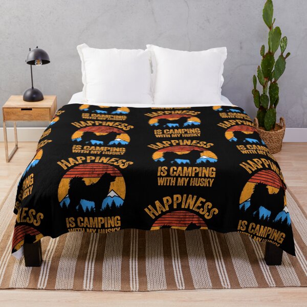 Item preview, Vintage Distressed Happiness Is Camping With My Husky designed and sold by Guarddogdrive.