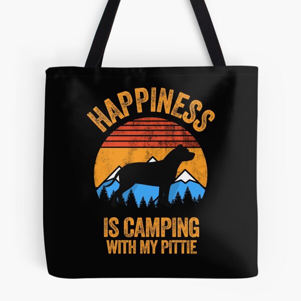 Artikelvorschau, Vintage Distressed Happiness ist Camping mit meinem Pittie entworfen und verkauft von Guarddogdrive.
