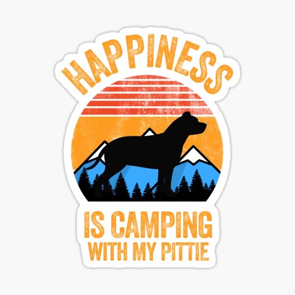 Item preview, Vintage Distressed Happiness Is Camping With My Pittie designed and sold by Guarddogdrive.