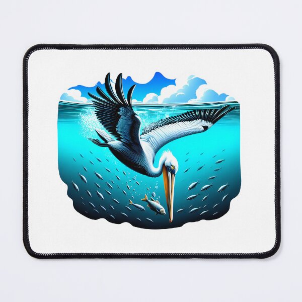 Item preview, Pelican diving into crystal -clear waters, hunting for fish beneath water designed and sold by creativekrish.
