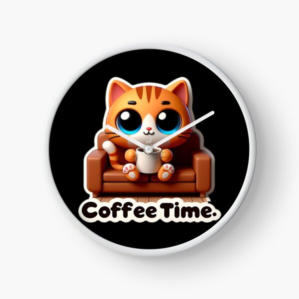 Item preview, sweet cat coffee time designed and sold by Sticker-Crafts.