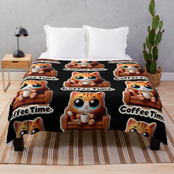 Item preview, sweet cat coffee time designed and sold by Sticker-Crafts.