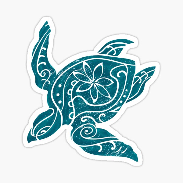 Vintage Hawaiian Tribal Turtle Sticker