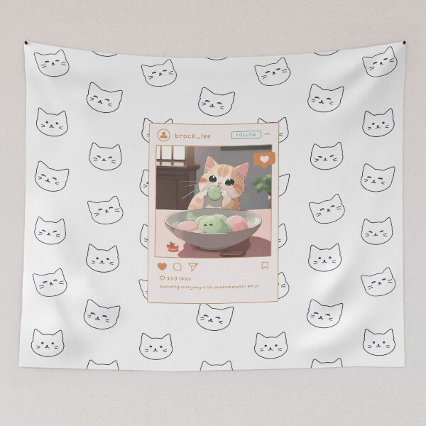 Item preview, Super Cute and Adorable Cat Eating Mochi Japan Kawaii | Japanese food Mochi Tokyo designed and sold by SimpleCosyLifee.
