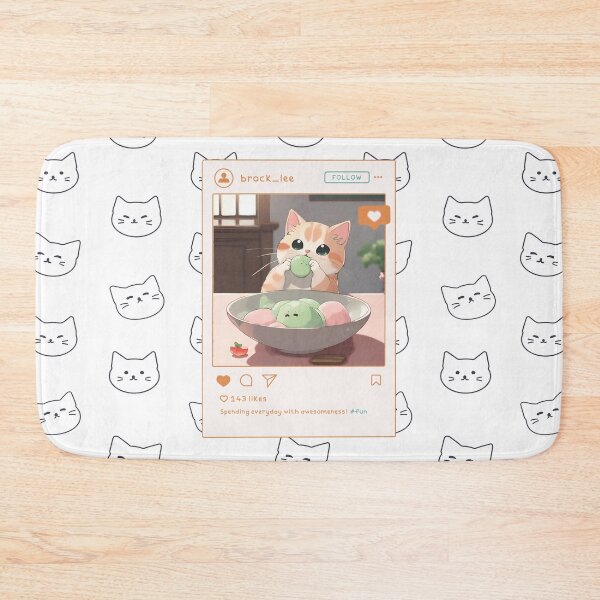 Item preview, Super Cute and Adorable Cat Eating Mochi Japan Kawaii | Japanese food Mochi Tokyo designed and sold by SimpleCosyLifee.