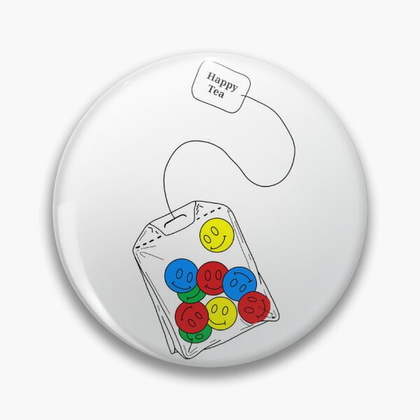 Item preview, Colorful Happy faces, Tea Bag | Minimalistic Style Tattoo Design Line Art Illustration Culture  designed and sold by bymtsef.