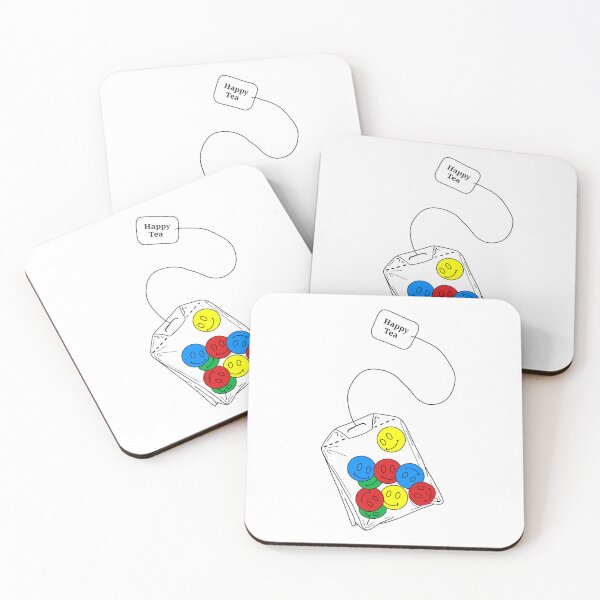 Item preview, Colorful Happy faces, Tea Bag | Minimalistic Style Tattoo Design Line Art Illustration Culture  designed and sold by bymtsef.