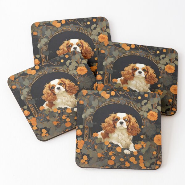 Item preview, Cavalier King Charles Spaniel inspired by Gustav Klimt designed and sold by bloomandbark.