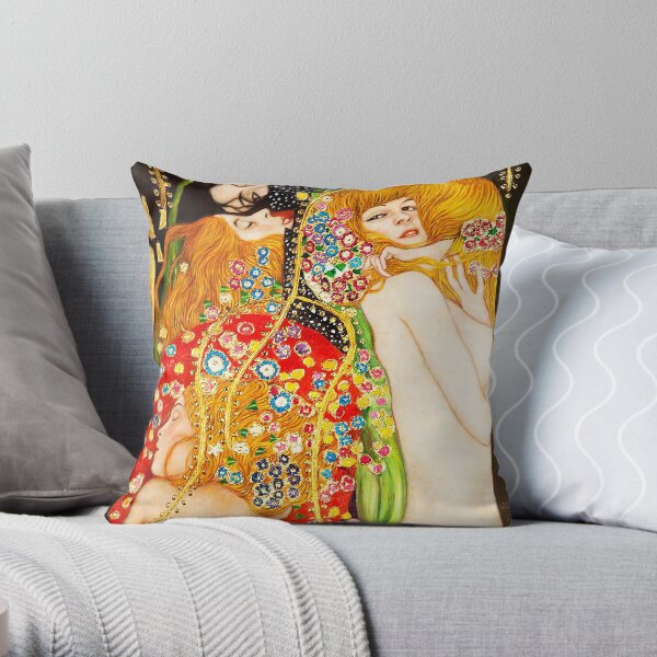 HD Water Snakes II, de Gustav Klimt 1907 HAUTE DÉFINITION Coussin