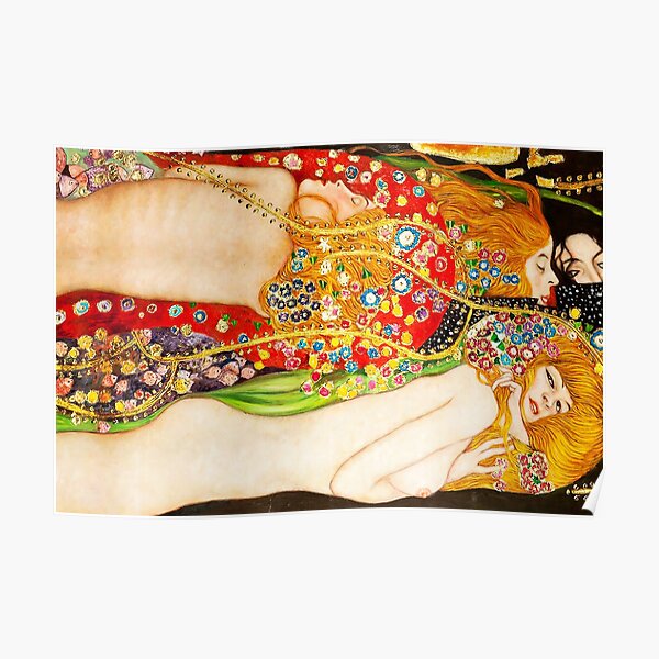 HD Water Snakes II, de Gustav Klimt 1907 HAUTE DÉFINITION Poster