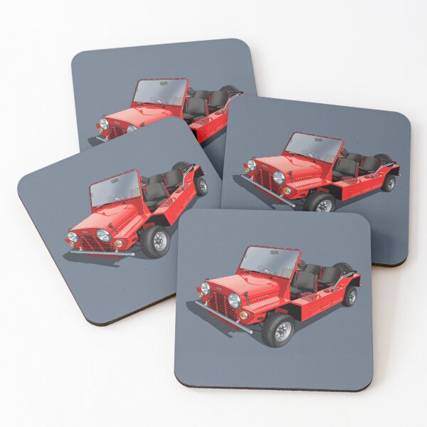 Artikel-Vorschau von Austin MiniMoke in rot, designt und verkauft von candc-retro.