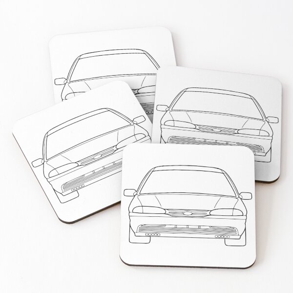 Item preview, Ford Mondeo Mk1 front black lined art designed and sold by EdimDesign.