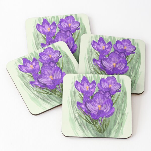 Item preview, Purple Crocus Flower Bunch designed and sold by Pixel & Petal Co..