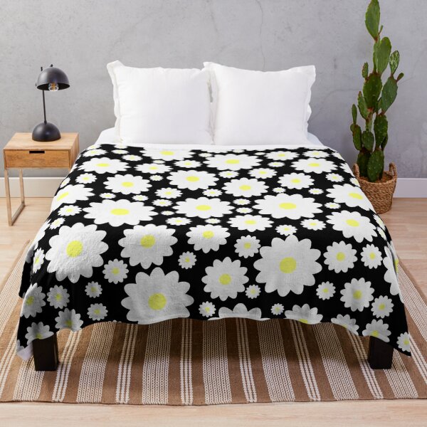 Item preview, Retro Boho Style Hippy White Flower Floral Print Pattern designed and sold by MaedK.