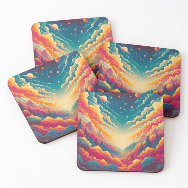 Item preview, dreamy forest clorful nature peaceful abstract sky and universe art designed and sold by scabsecrete.