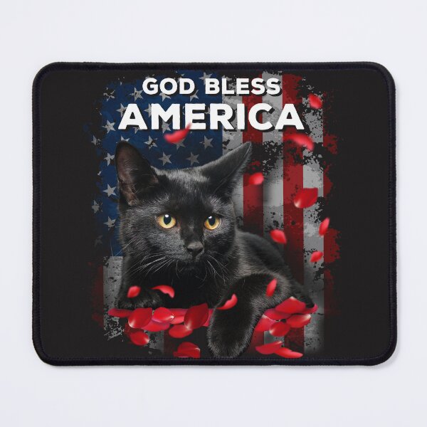 Item preview, God bless America. Cat and rose. June birthmonth flower designed and sold by godleo.