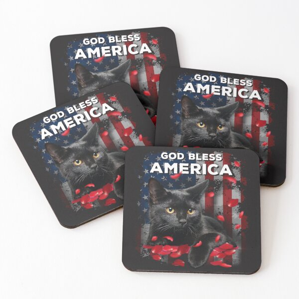 Item preview, God bless America. Cat and rose. June birthmonth flower designed and sold by godleo.