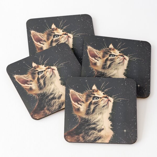 Item preview, Adorable Retro Art Cat Kitten in Space Cute Vintage Funny designed and sold by LVTFCOarts.