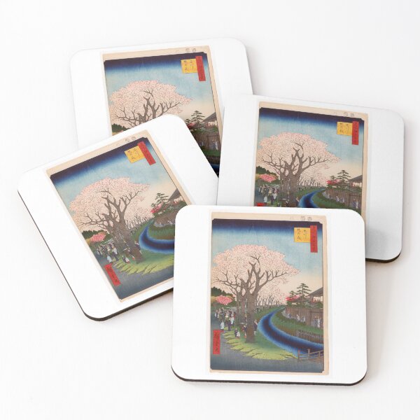 Item preview, Blossoms on the Tama River Embankment, No. 42 in One Hundred Famous Views of Edo Utagawa Hiroshige | Japanese Ukiyo-e  Woodblock prints by Utagawa Hiroshige. designed and sold by TeeARTHY.