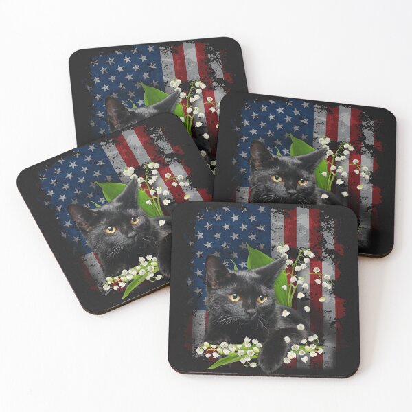 Item preview, Cat flag. May birthmonth flower. Cat patriotic design designed and sold by godleo.