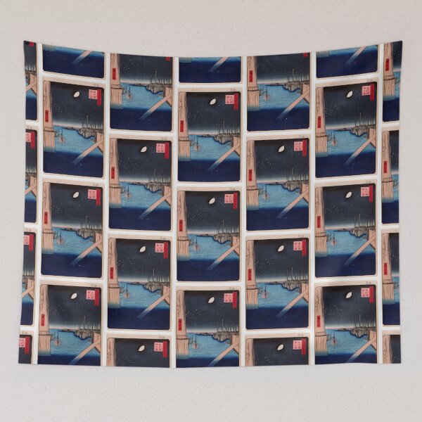 Item preview, Tsukudajima From Eitai Bridge, No. 4 in One Hundred Famous Views of Edo Utagawa Hiroshige | Japanese Ukiyo-e  Woodblock prints by Utagawa Hiroshige. designed and sold by TeeARTHY.