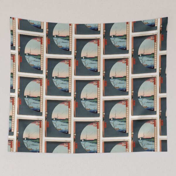 Item preview, View From Massaki of Suijin Shrine, Uchigawa Inlet, and Sekiya, No. 36 in One Hundred Famous Views of Edo Utagawa Hiroshige | Japanese Ukiyo-e  Woodblock prints by Utagawa Hiroshige. designed and sold by TeeARTHY.
