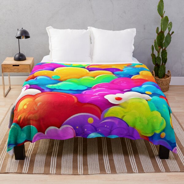 Item preview, Arte juguetón de nubes de colores designed and sold by Health And Fitness Posts e-Store.