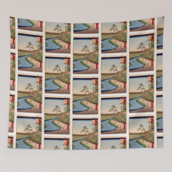 Item preview, Basho's Hermitage and Camellia Hill on the Kanda Aqueduct at Sekiguchi, No. 40   | Japanese Ukiyo-e  Woodblock prints by Utagawa Hiroshige. designed and sold by TeeARTHY.