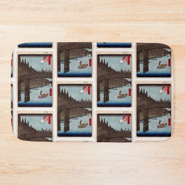 Item preview, Bamboo Yards, Kyobashi Bridge, No. 76  One Hundred Famous Views of Edo Utagawa Hiroshige  | Japanese Ukiyo-e  Woodblock prints by Utagawa Hiroshige. designed and sold by TeeARTHY.